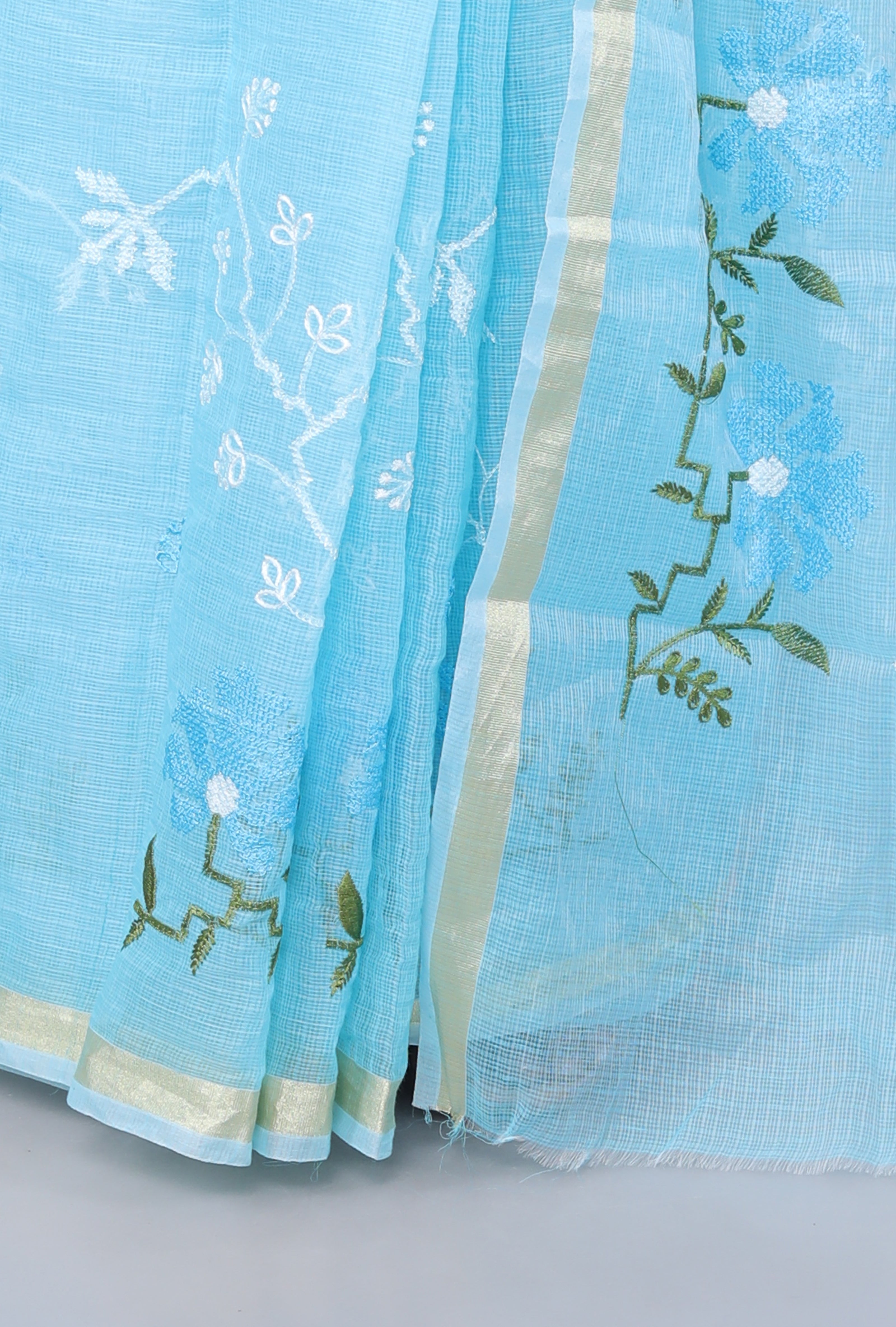 RAJGLOBAL Self Design Embroidered Kota Doria Cotton Blend Saree with Unstitched Blouse pink design 2
