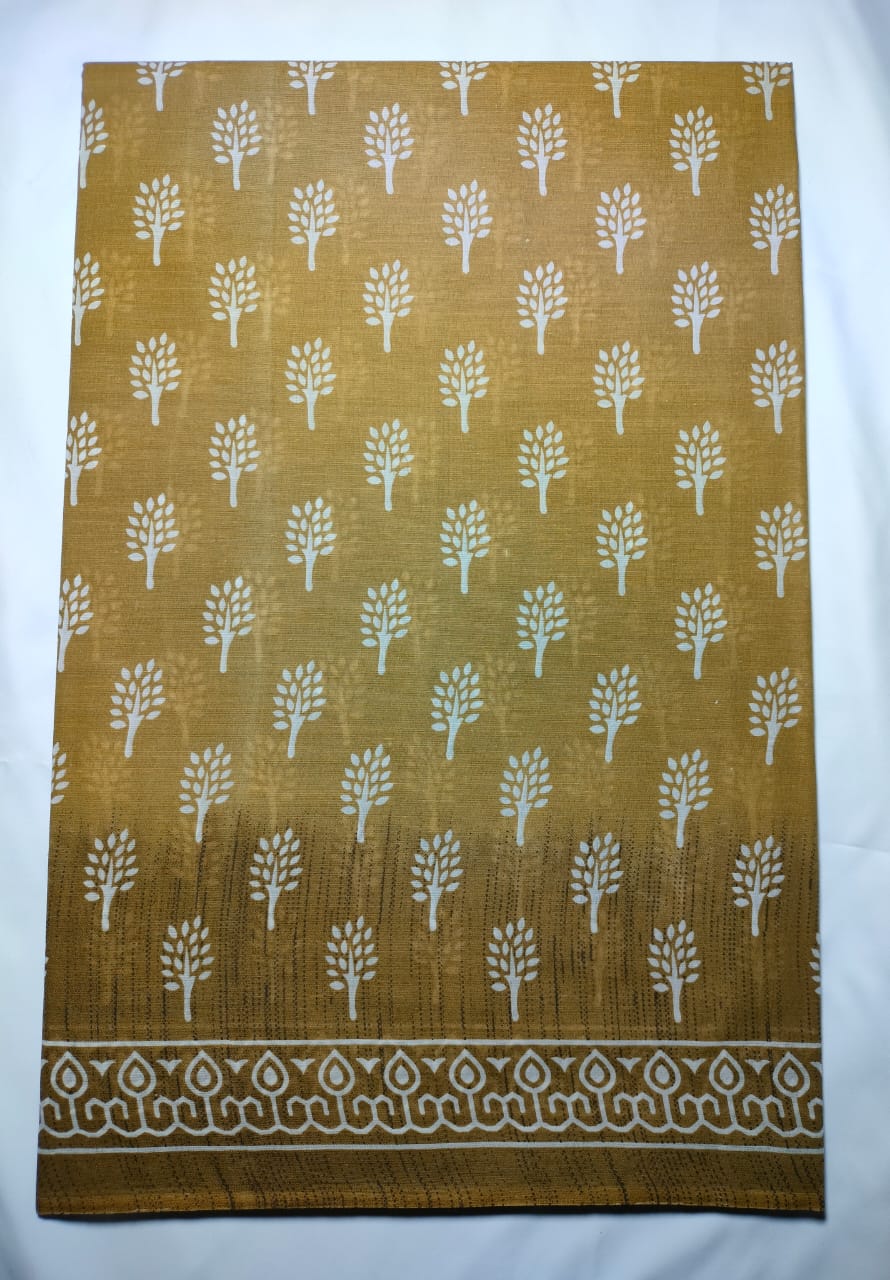 RAJGLOBAL Cotton Blend Printed Saree Blue
