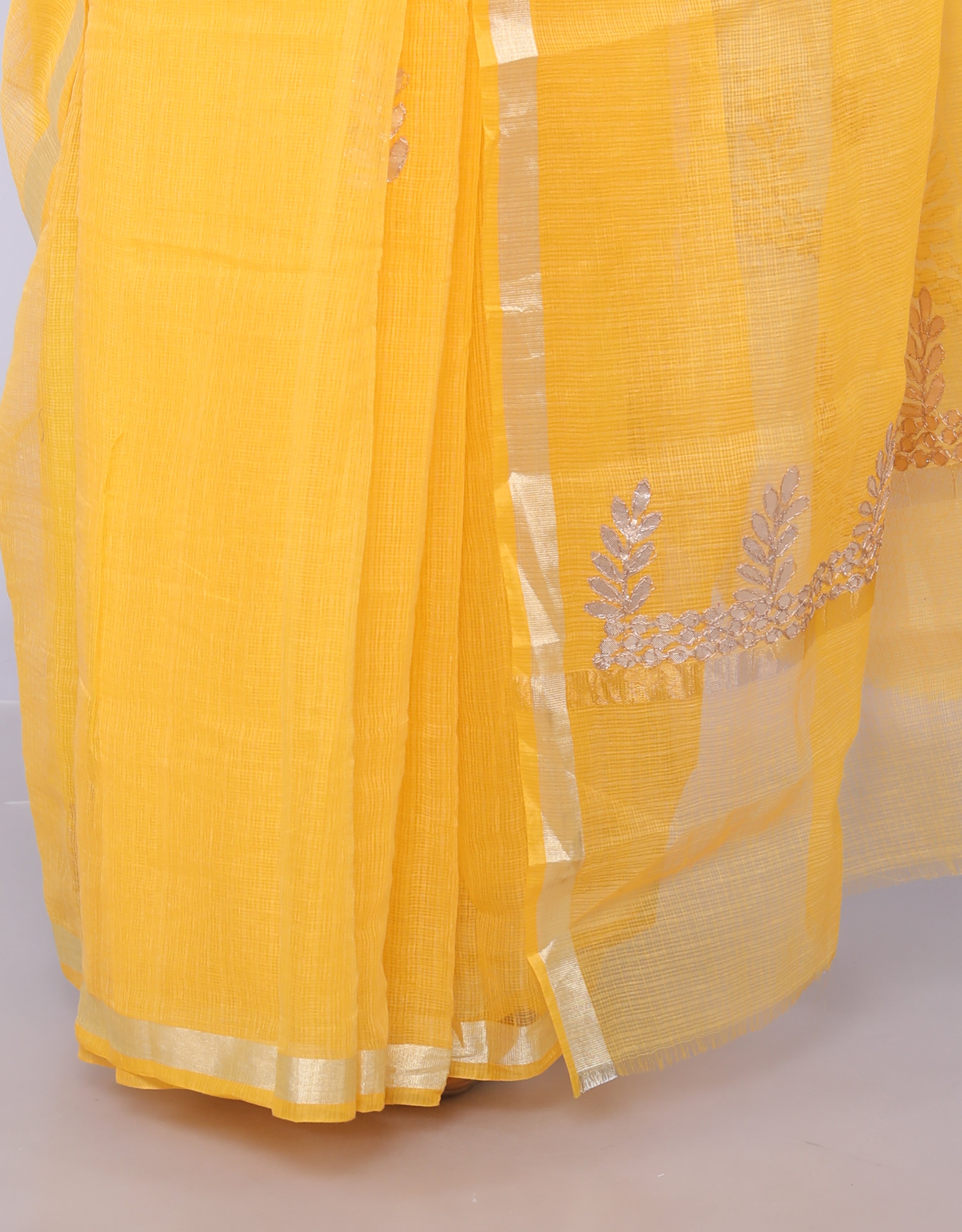 RAJGLOBAL Women's Plain Kota Doria Pure Cotton Saree with Unstiched Blouse Piece Red